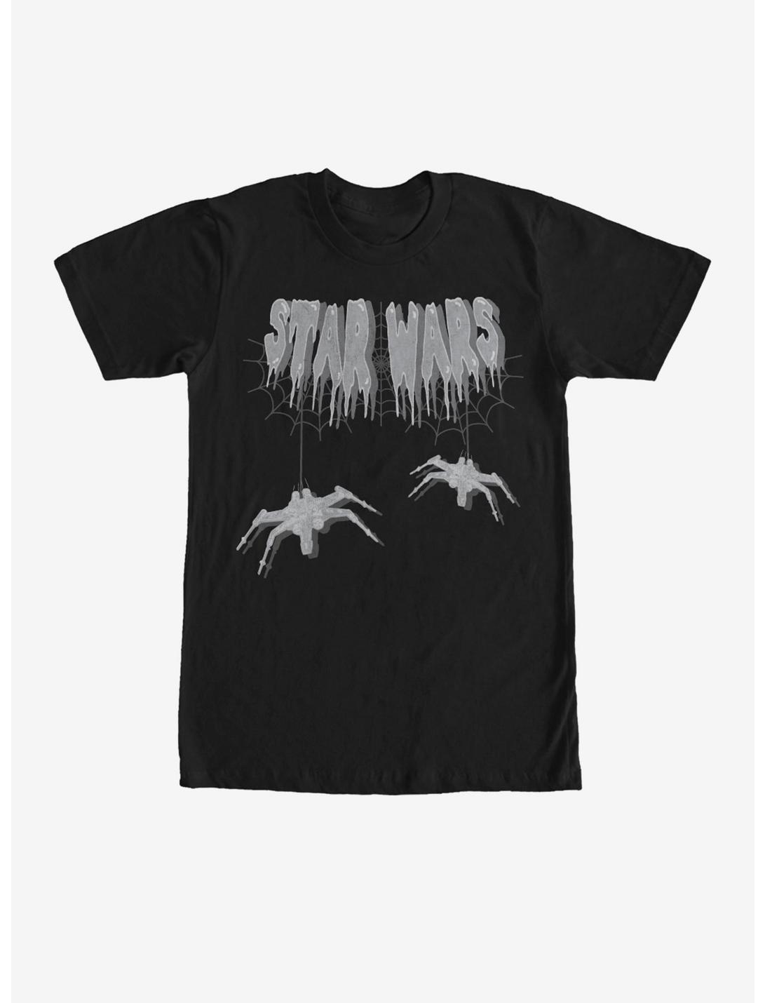 Star Wars X-Wing Halloween Spiders T-Shirt, BLACK, hi-res