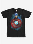 Marvel Captain America Swirl Pattern T-Shirt, BLACK, hi-res