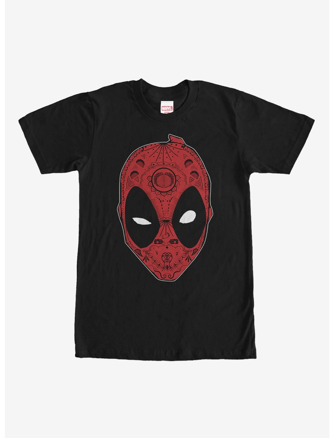Marvel Deadpool Sugar Skull T-Shirt, BLACK, hi-res