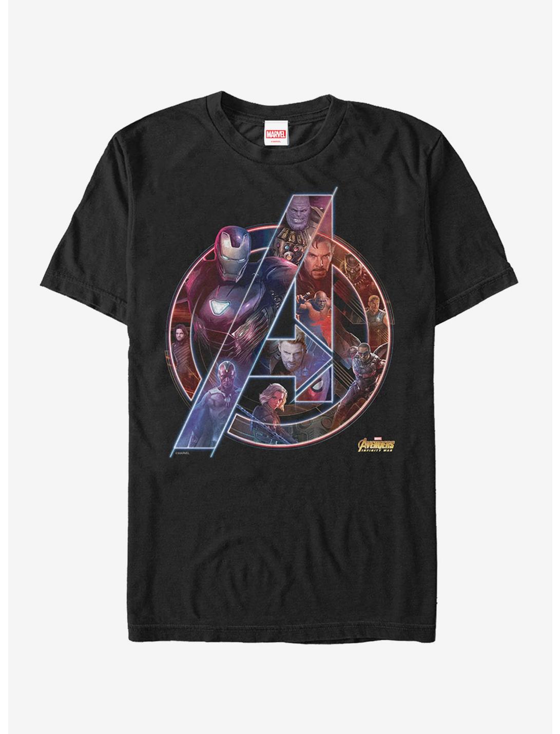 Plus Size Marvel Avengers: Infinity War Logo T-Shirt, BLACK, hi-res