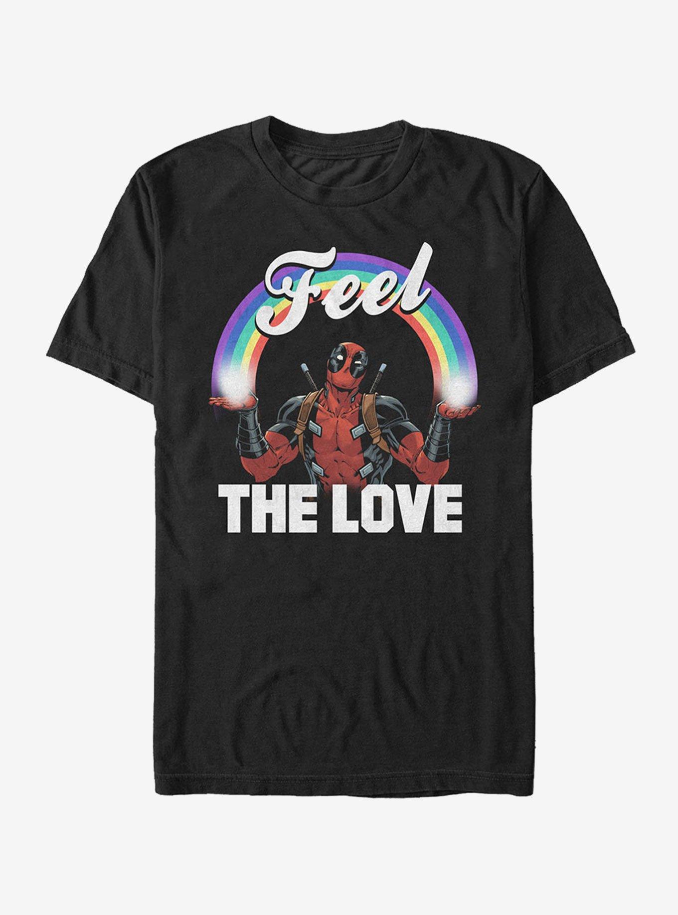 Marvel Deadpool Feel the Love Rainbow T-Shirt, , hi-res