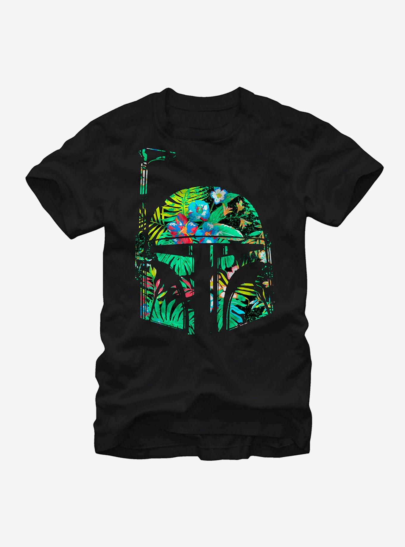 Star Wars Hawaiian Print Boba Fett Helmet T-Shirt, , hi-res