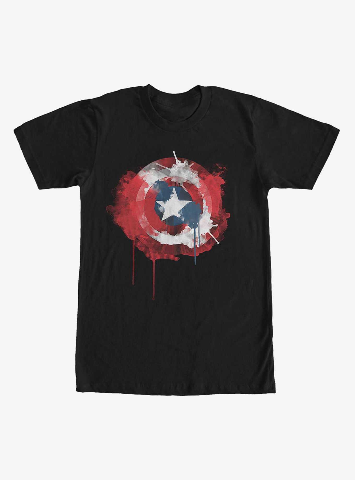 Marvel Captain America Shield Watercolor Print T-Shirt, , hi-res