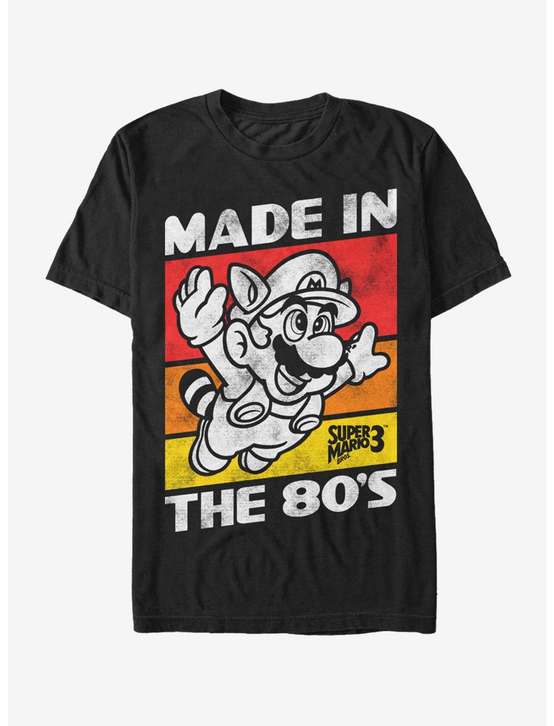 Nintendo Raccoon Mario Made in the 80's T-Shirt, BLACK, hi-res