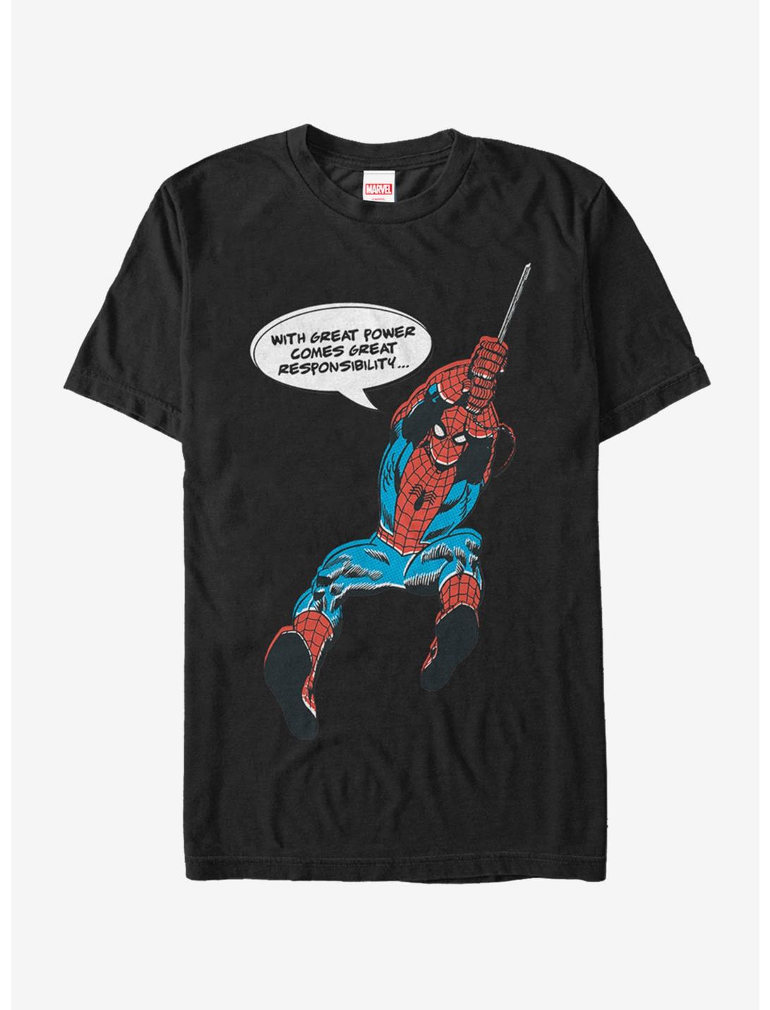 Marvel Spider-Man Great Power Quote T-Shirt, BLACK, hi-res