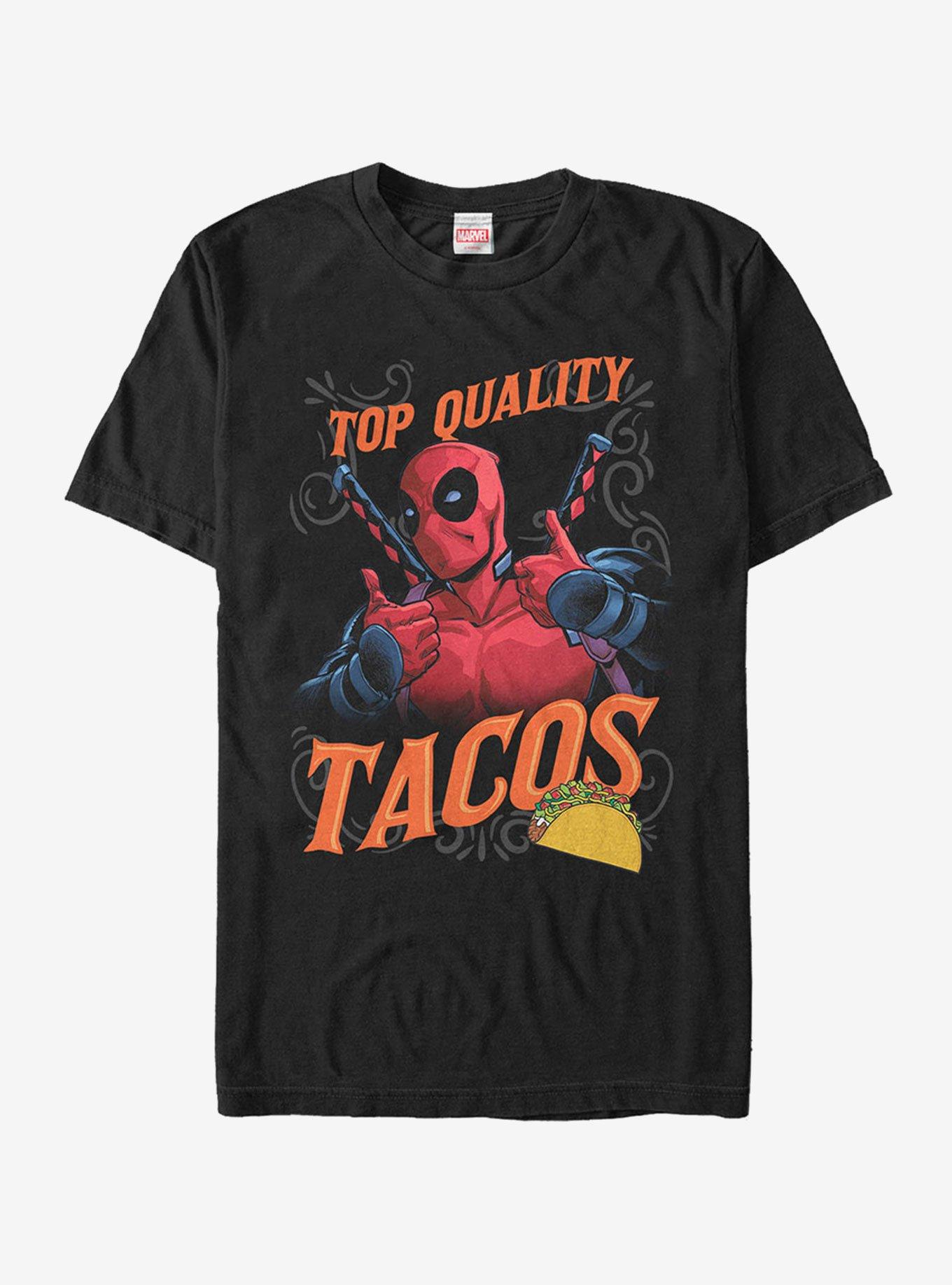 Marvel Deadpool Top Quality Tacos T-Shirt, BLACK, hi-res