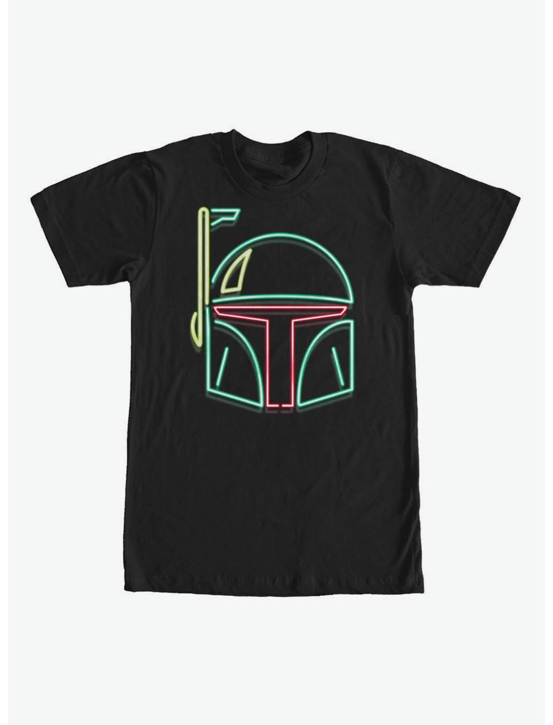 Star Wars Boba Fett Neon Sign Helmet T-Shirt, BLACK, hi-res