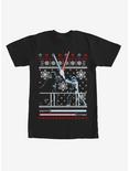 Star Wars Ugly Christmas Sweater Duel T-Shirt, BLACK, hi-res