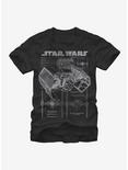 Plus Size Star Wars TIE Fighter Blueprint T-Shirt, BLACK, hi-res