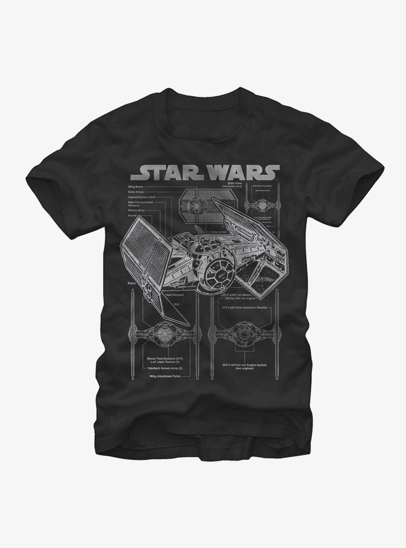 Star Wars TIE Fighter Blueprint T-Shirt, , hi-res