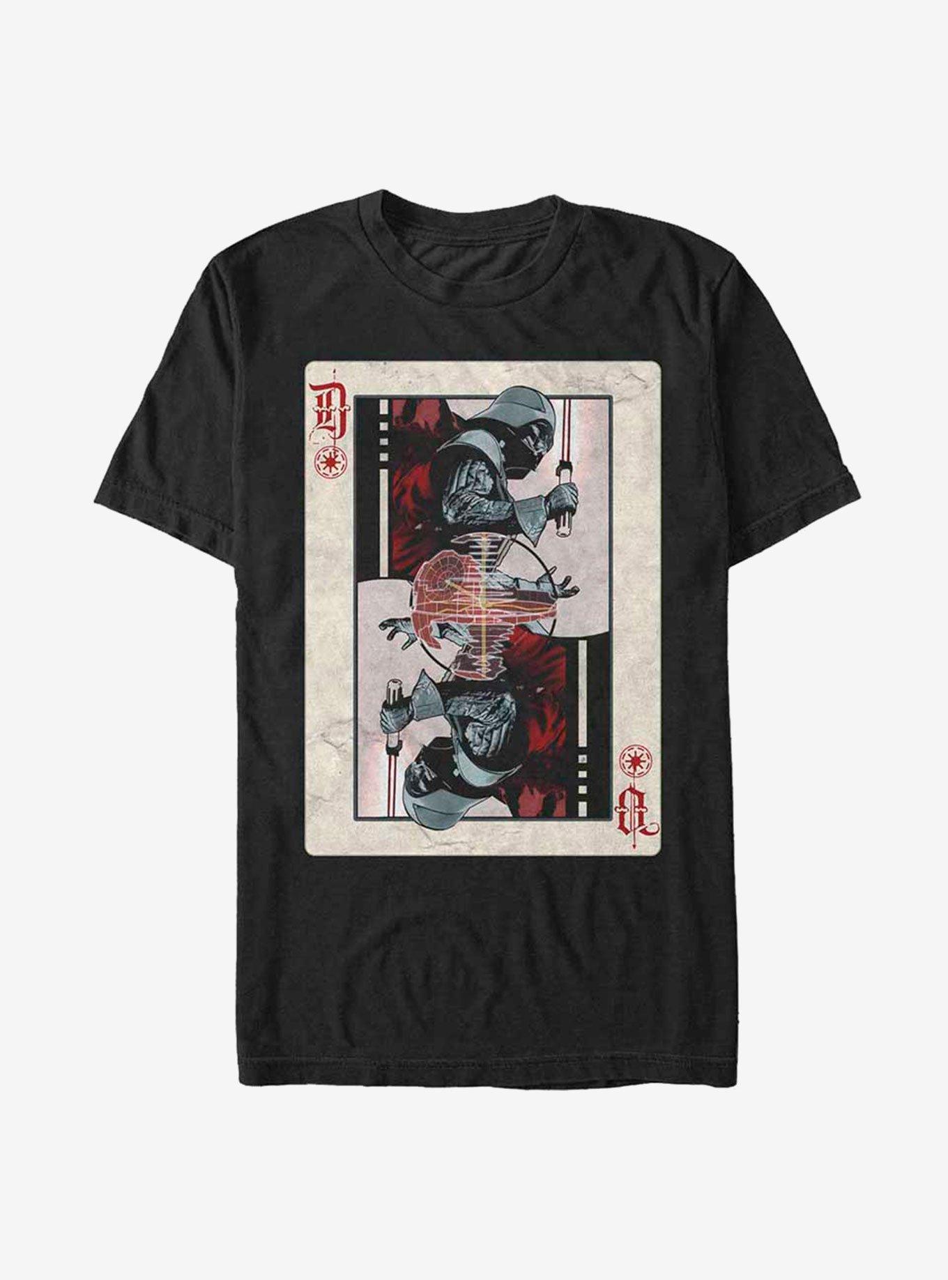 Star Wars Darth Vader Death Star Playing Card T-Shirt, BLACK, hi-res