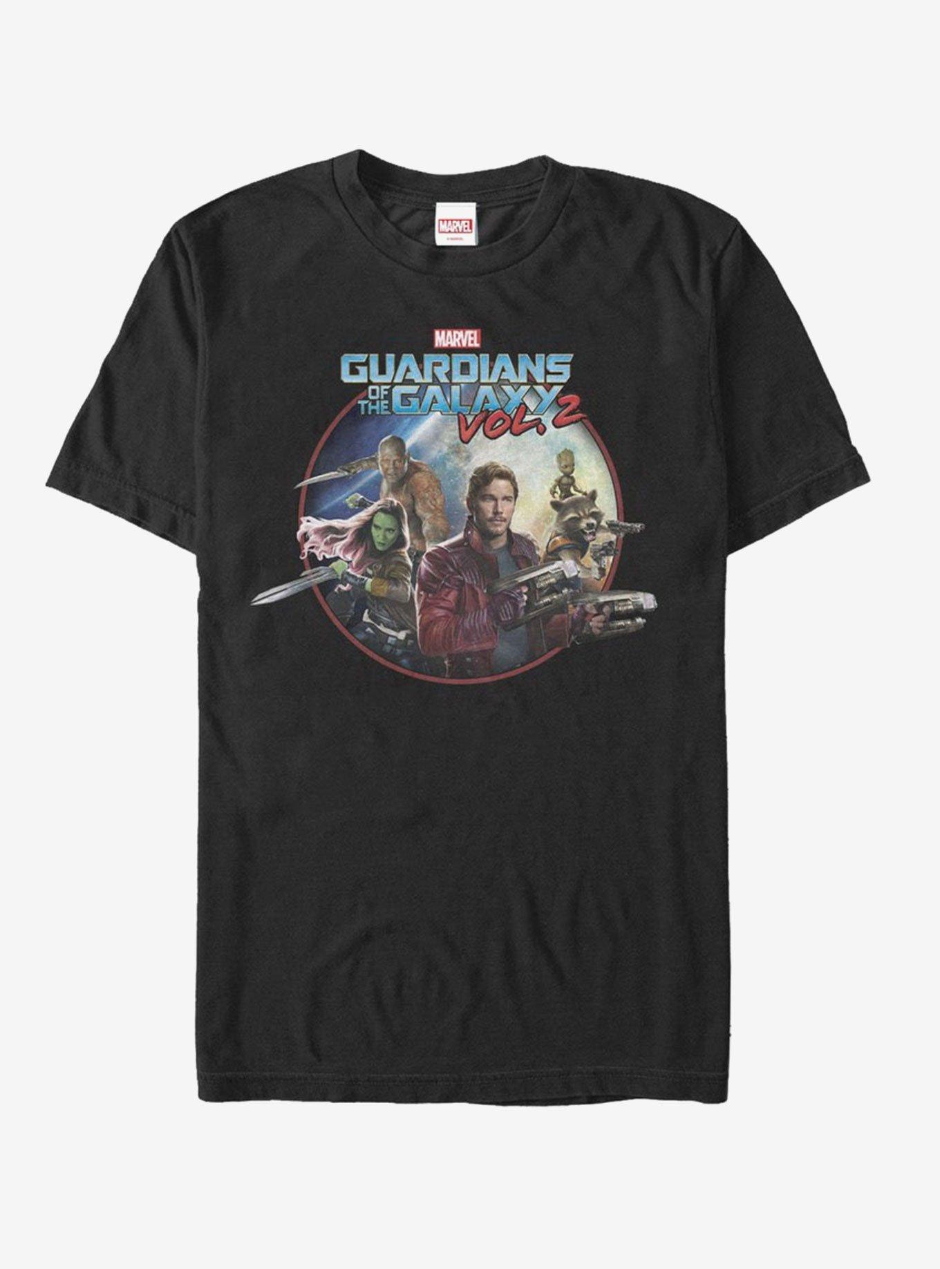 Marvel Guardians of the Galaxy Vol. 2 Team Round T-Shirt, BLACK, hi-res