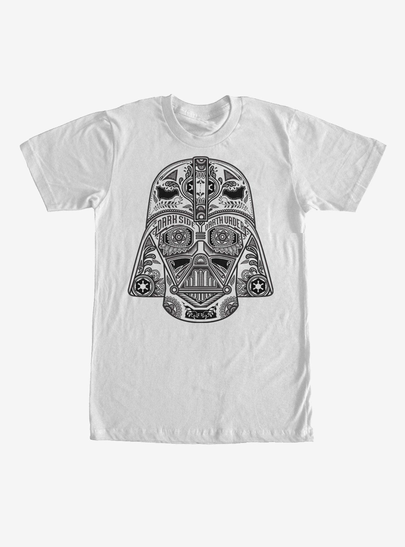 Star Wars Henna Darth Vader Helmet Print T-Shirt - WHITE