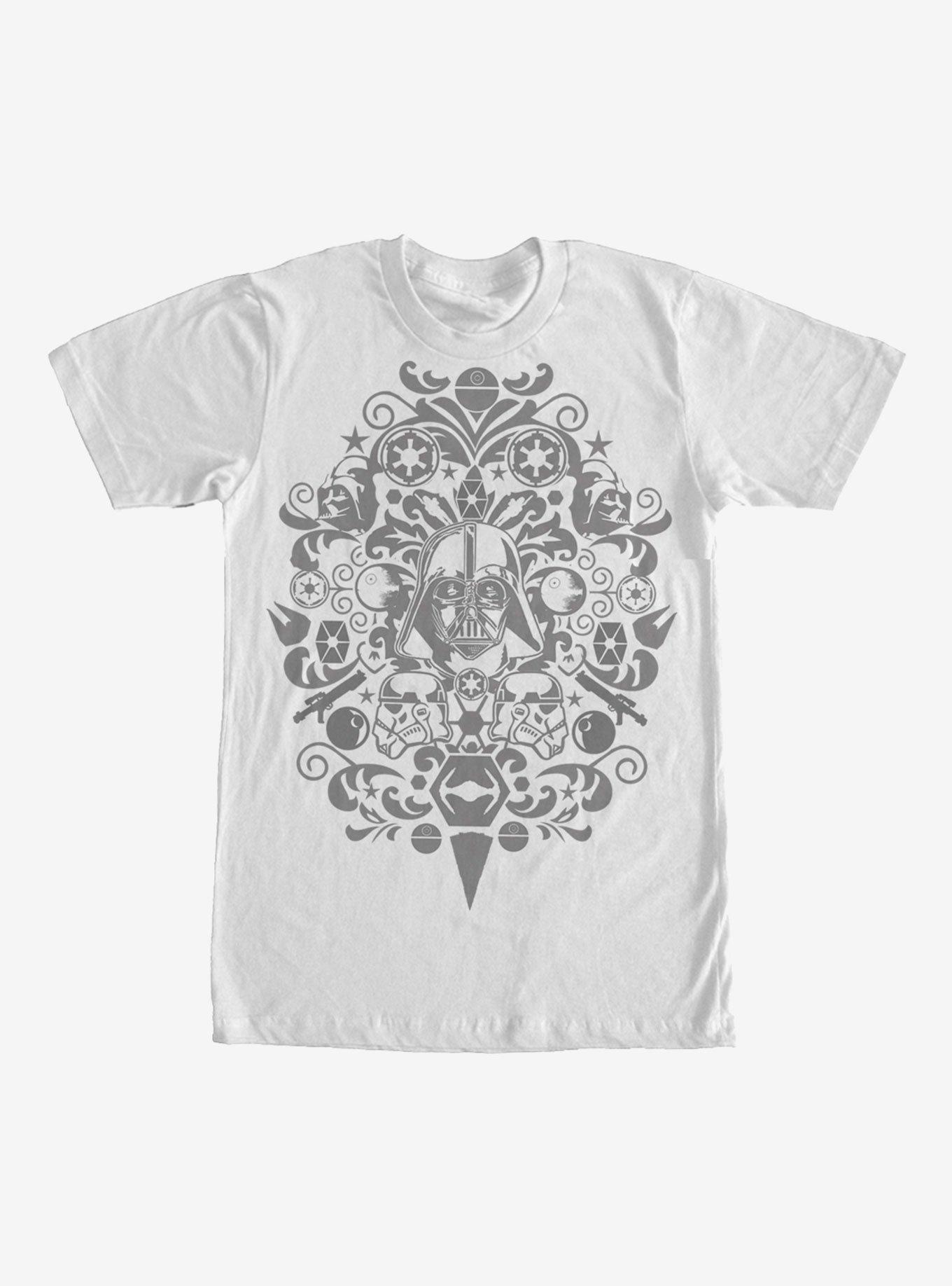 Star Wars Ornate Darth Vader Pattern T-Shirt - WHITE | BoxLunch
