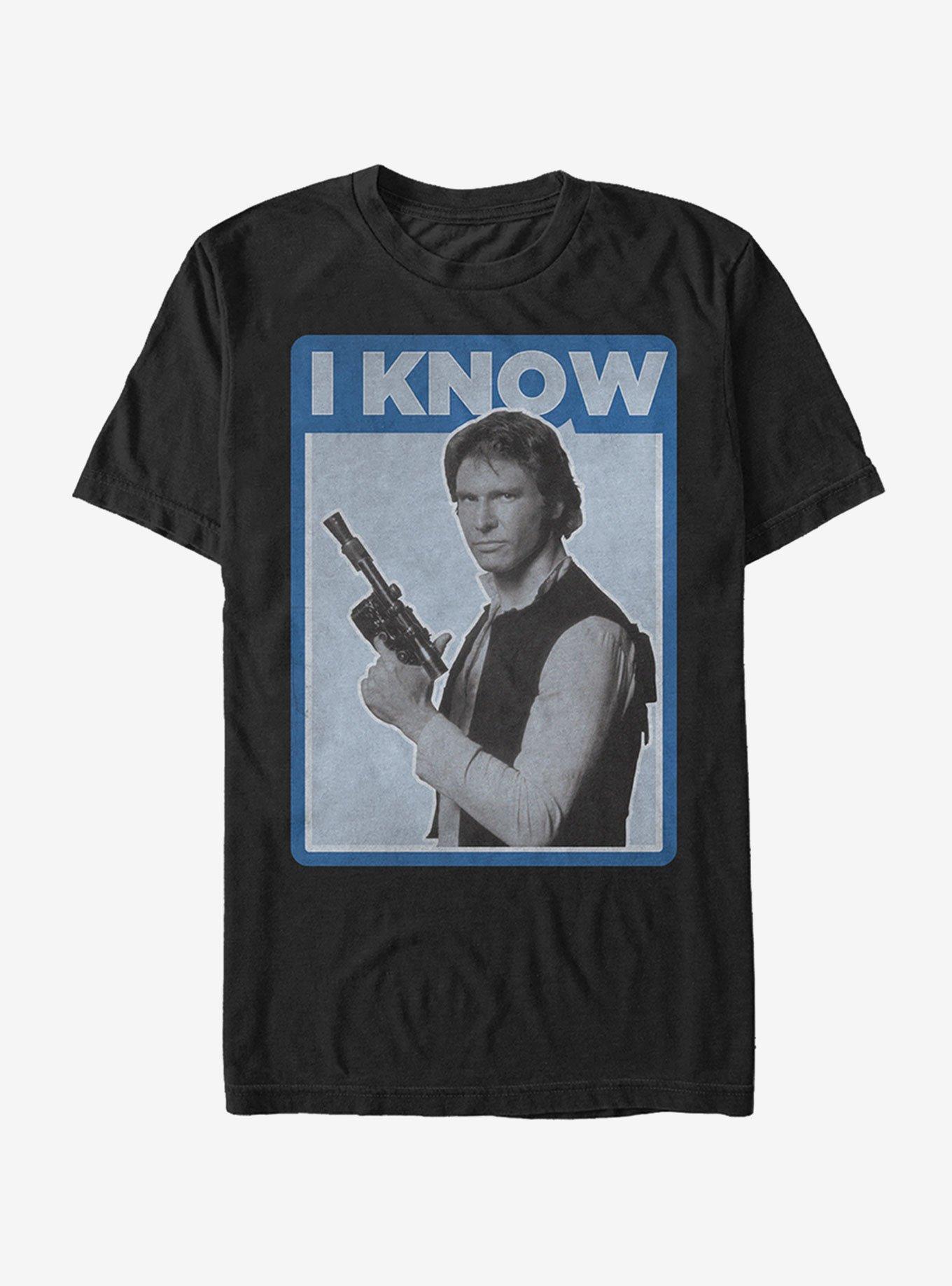 Star Wars Han Solo Quote I Know T-Shirt, BLACK, hi-res