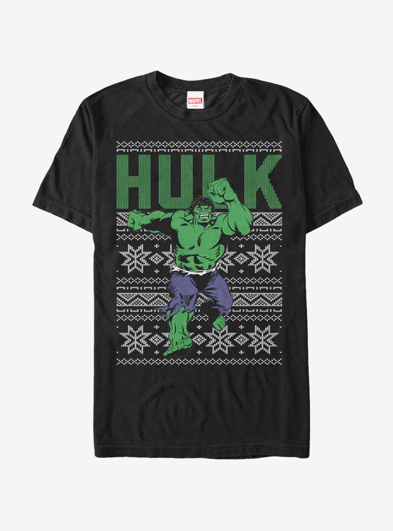 Marvel Hulk Ugly Christmas Sweater T-Shirt - BLACK | BoxLunch
