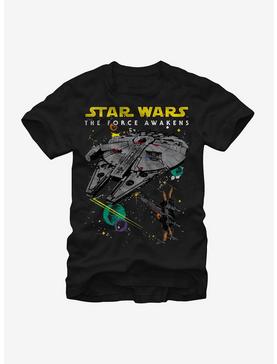 Plus Size Star Wars The Force Awakens Millennium Falcon and X-Wing T-Shirt, , hi-res