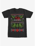 Jurassic World Holiday Pattern Print T-Shirt, BLACK, hi-res