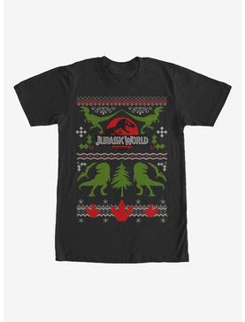 Plus Size Jurassic World Holiday Pattern Print T-Shirt, , hi-res