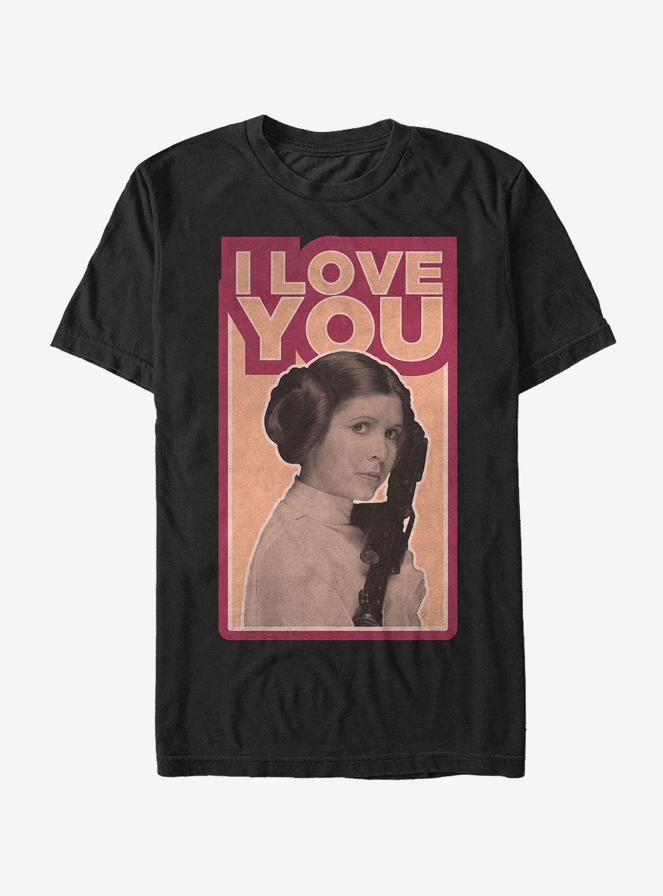 Frustration hensynsfuld komponent Star Wars Princess Leia Quote I Love You T-Shirt - BLACK | BoxLunch