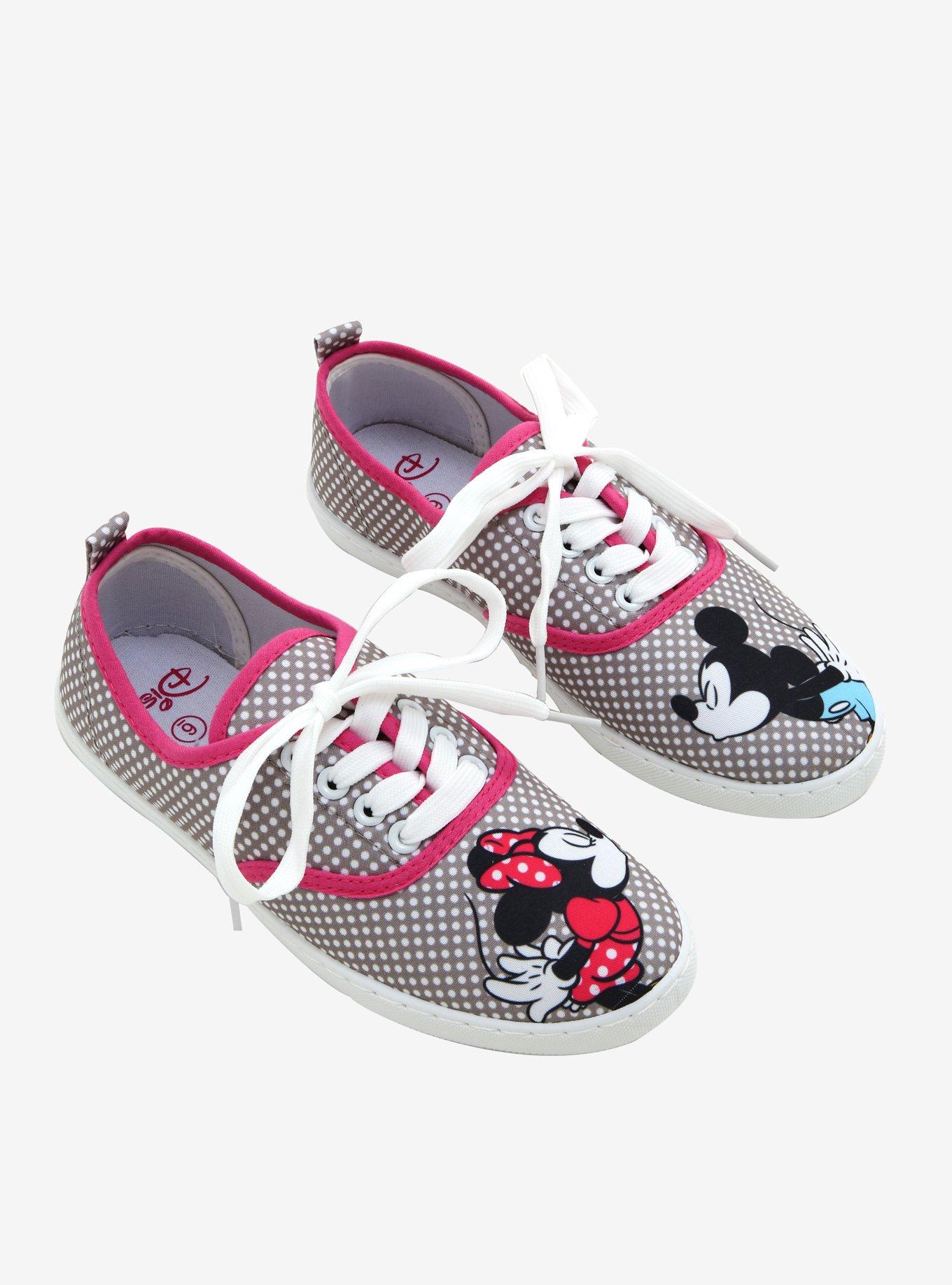 Disney Mickey Mouse & Minnie Mouse Kissing Lace-Up Sneakers, POLKA DOT, hi-res