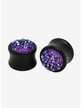 Purple Glitter Double Flare Plug 2 Pack, MULTI, hi-res