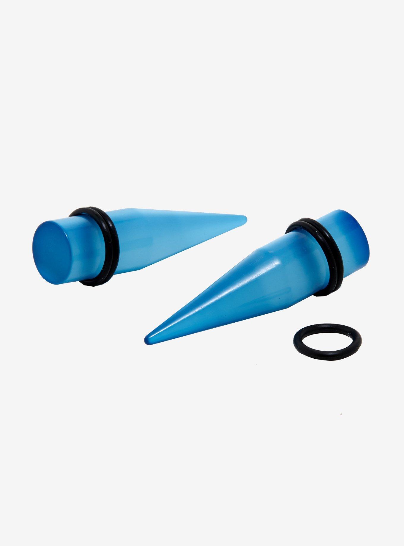 Acrylic Shiny Blue Taper 2 Pack, BLUE, hi-res