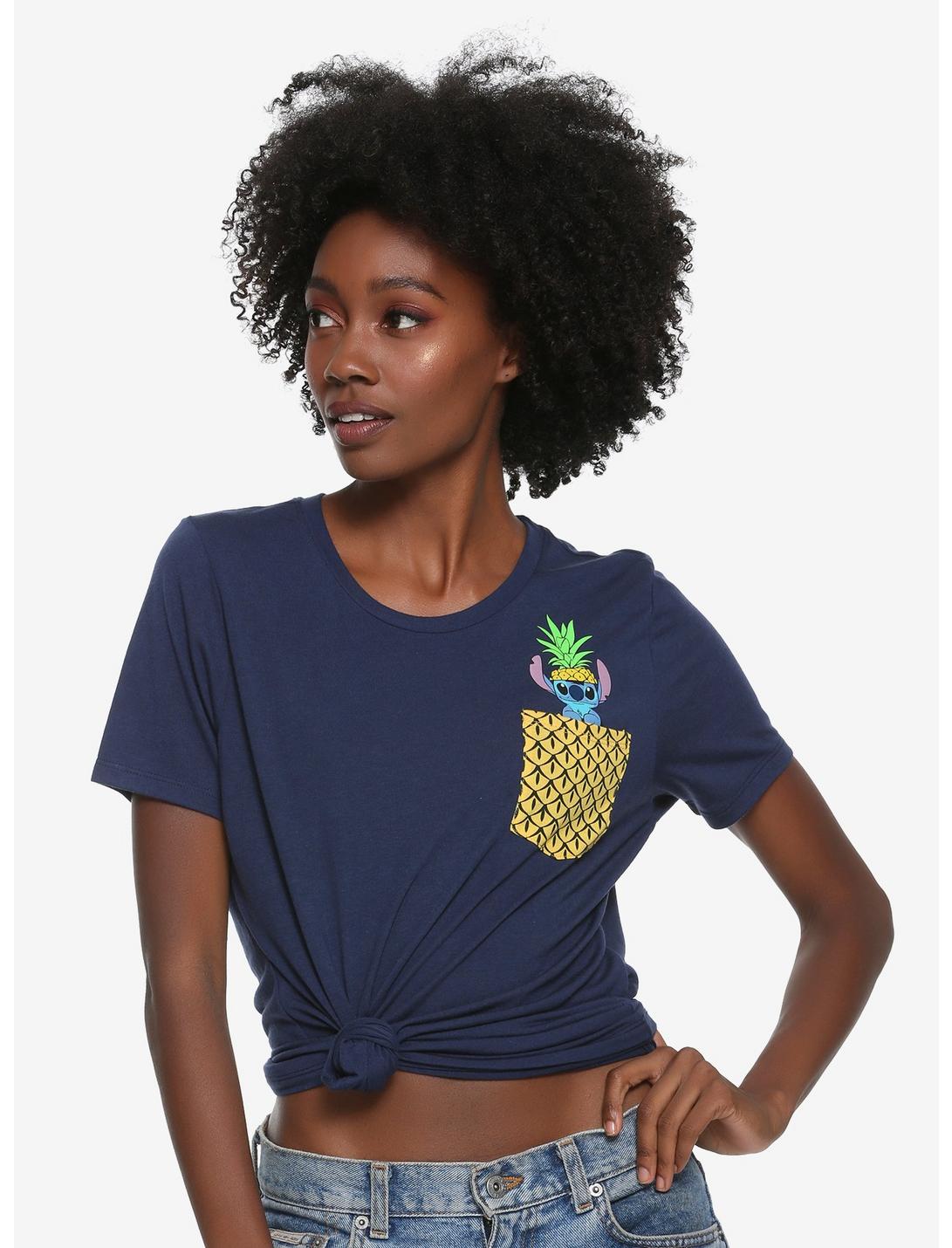 Disney Lilo & Stitch Pocket T-Shirt - BoxLunch Exclusive, NAVY, hi-res