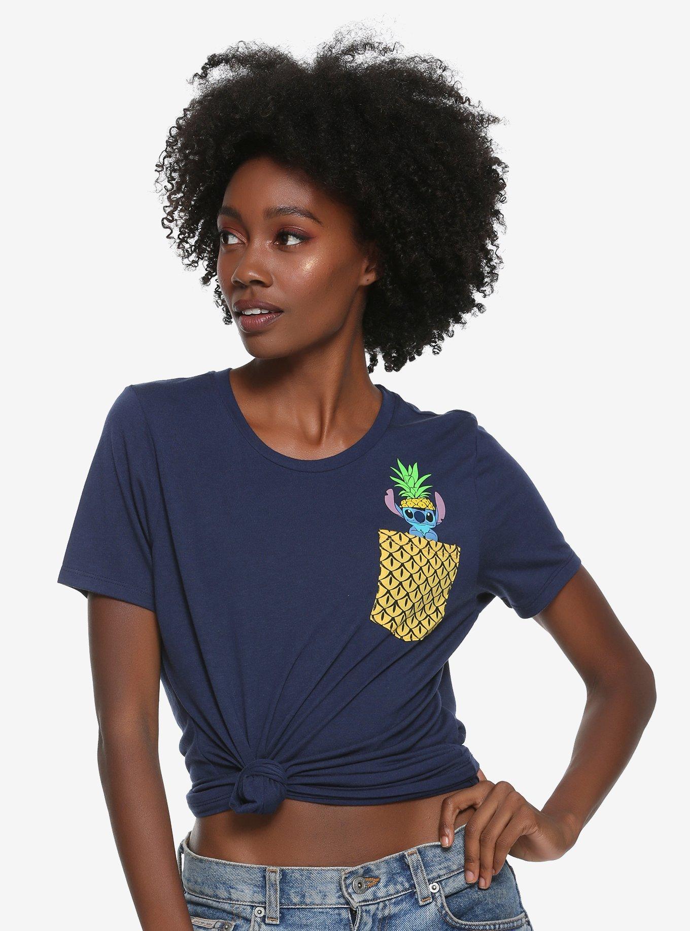 Disney Lilo & Stitch Pocket T-Shirt - BoxLunch Exclusive, NAVY, hi-res