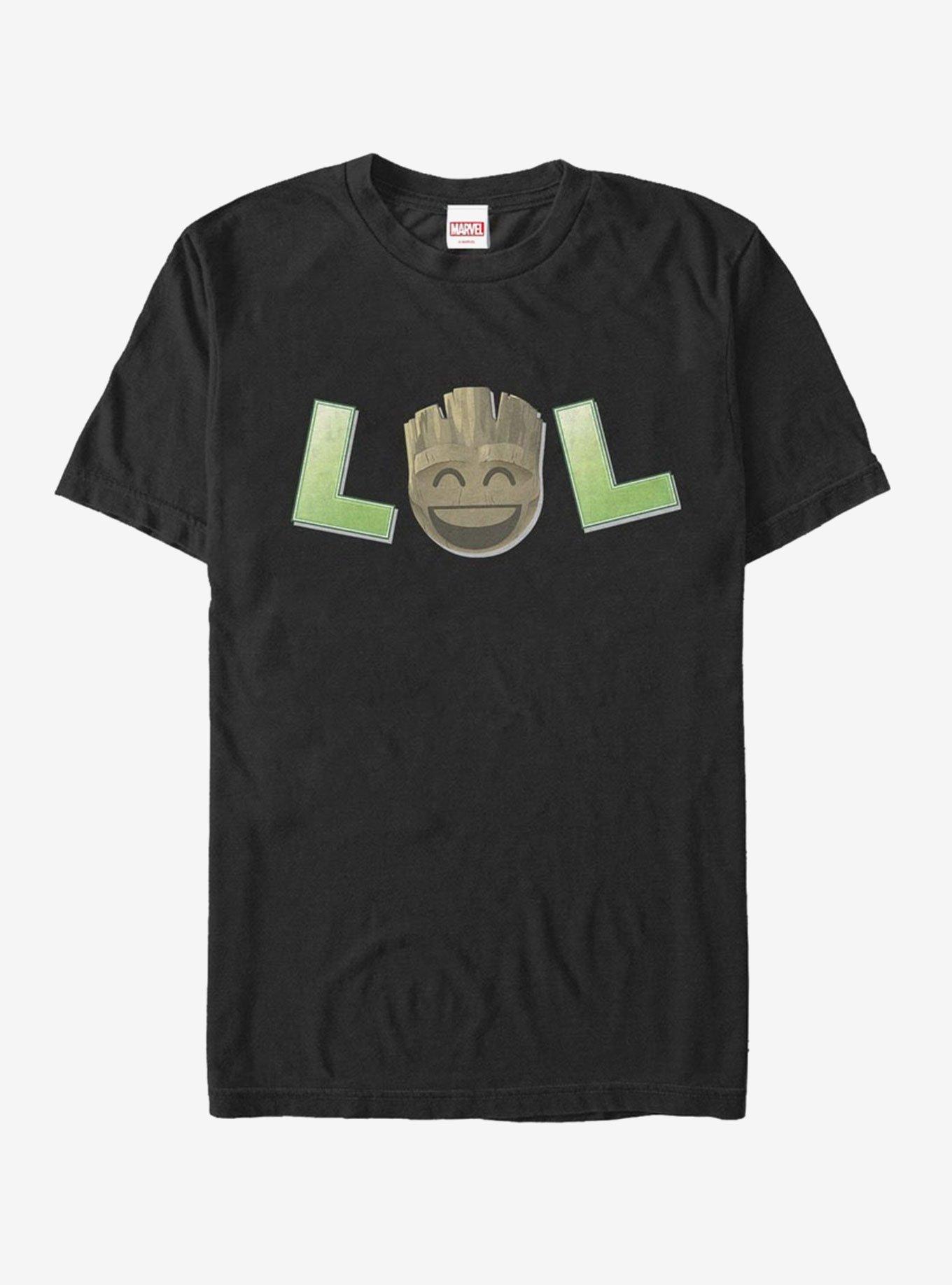 Marvel Guardians of the Galaxy Groot LOL Emoji T-Shirt, BLACK, hi-res