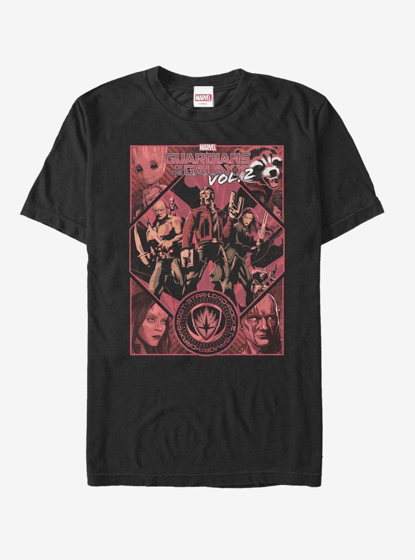 Marvel Guardians of the Galaxy Vol. 2 Poster T-Shirt - BLACK | BoxLunch