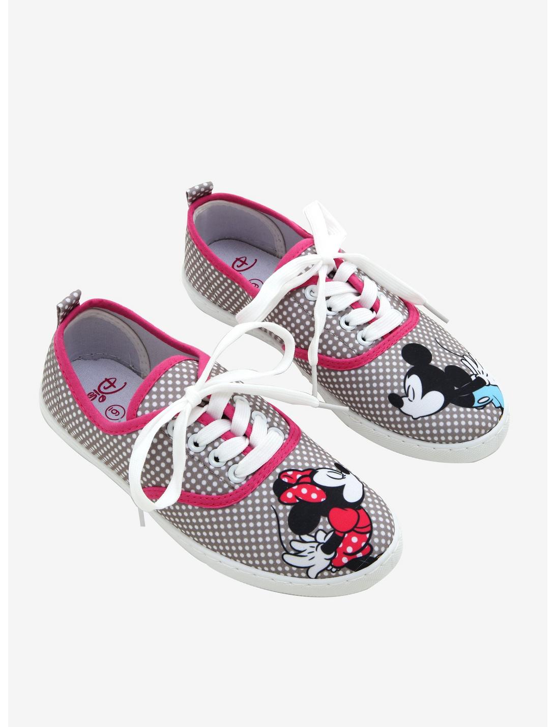Plus Size Disney Mickey Mouse & Minnie Mouse Kissing Lace-Up Sneakers, POLKA DOT, hi-res