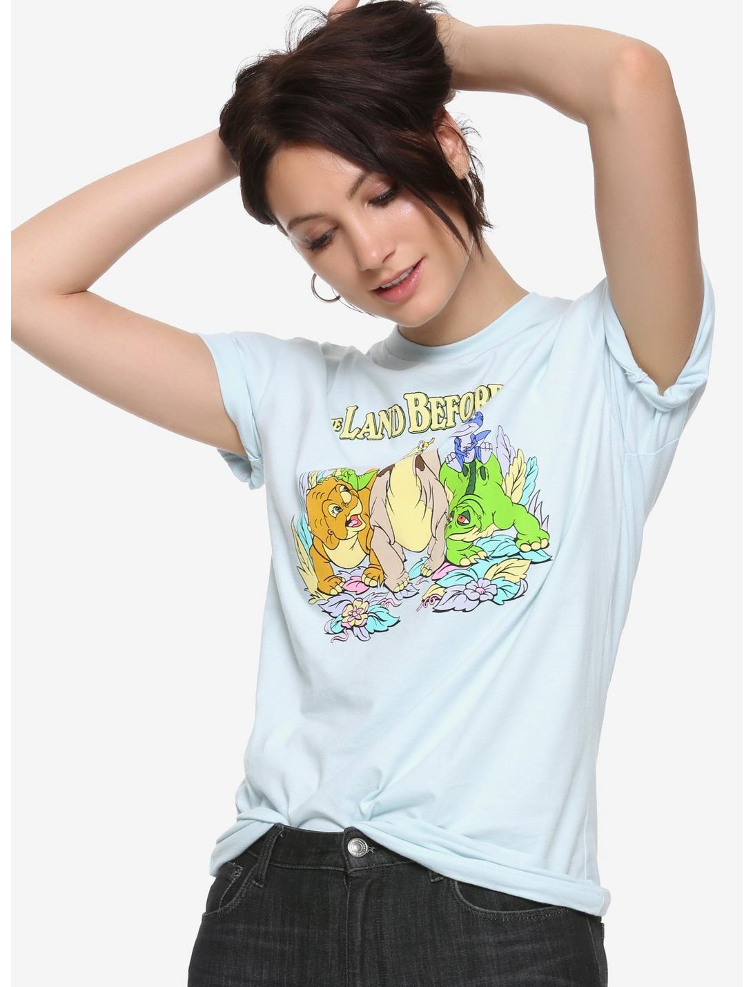 The Land Before Time Group Womens T-Shirt - BoxLunch Exclusive, GREEN, hi-res