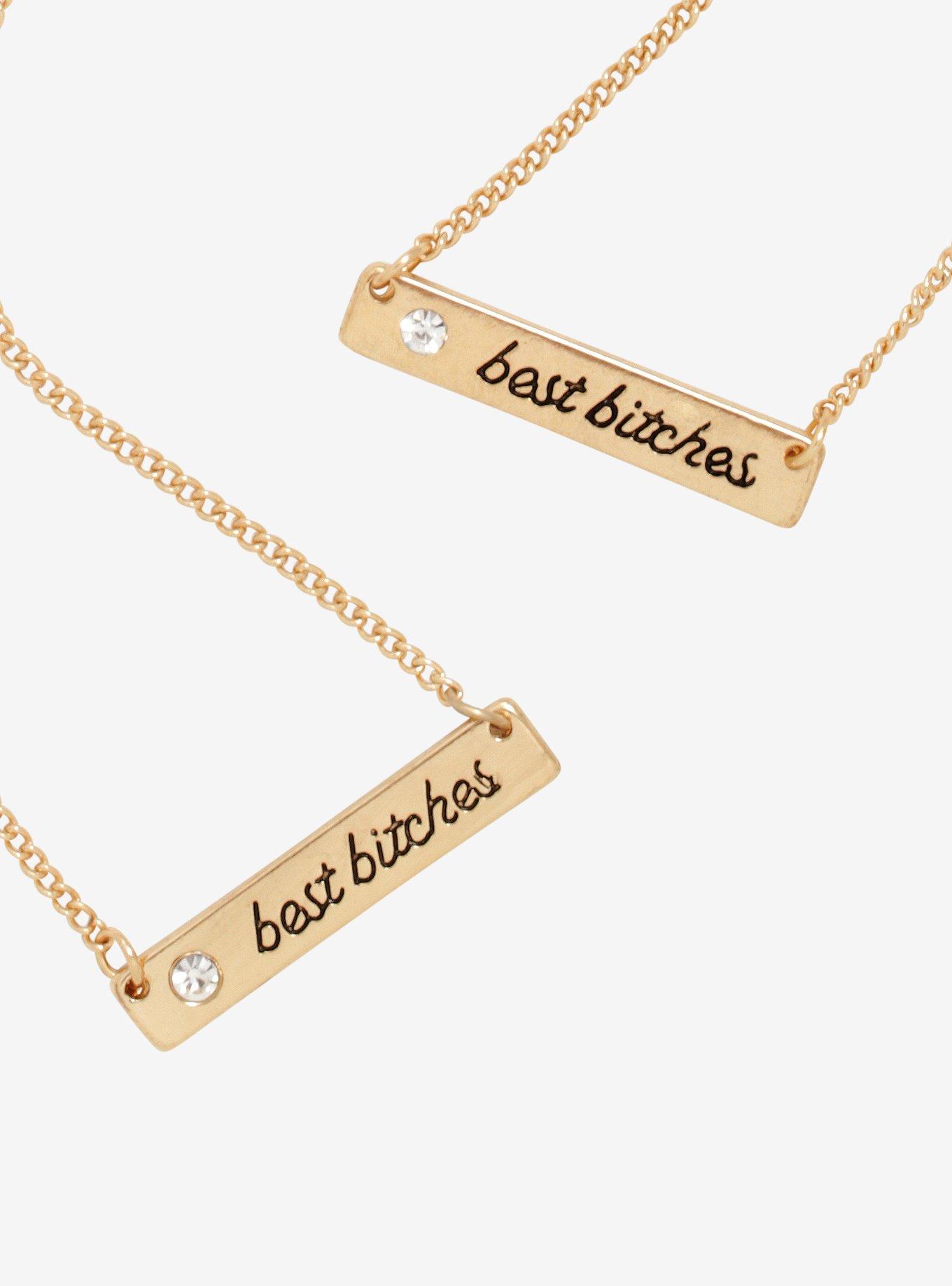 Best Bitches Best Friend Nameplate Necklace Set, , hi-res