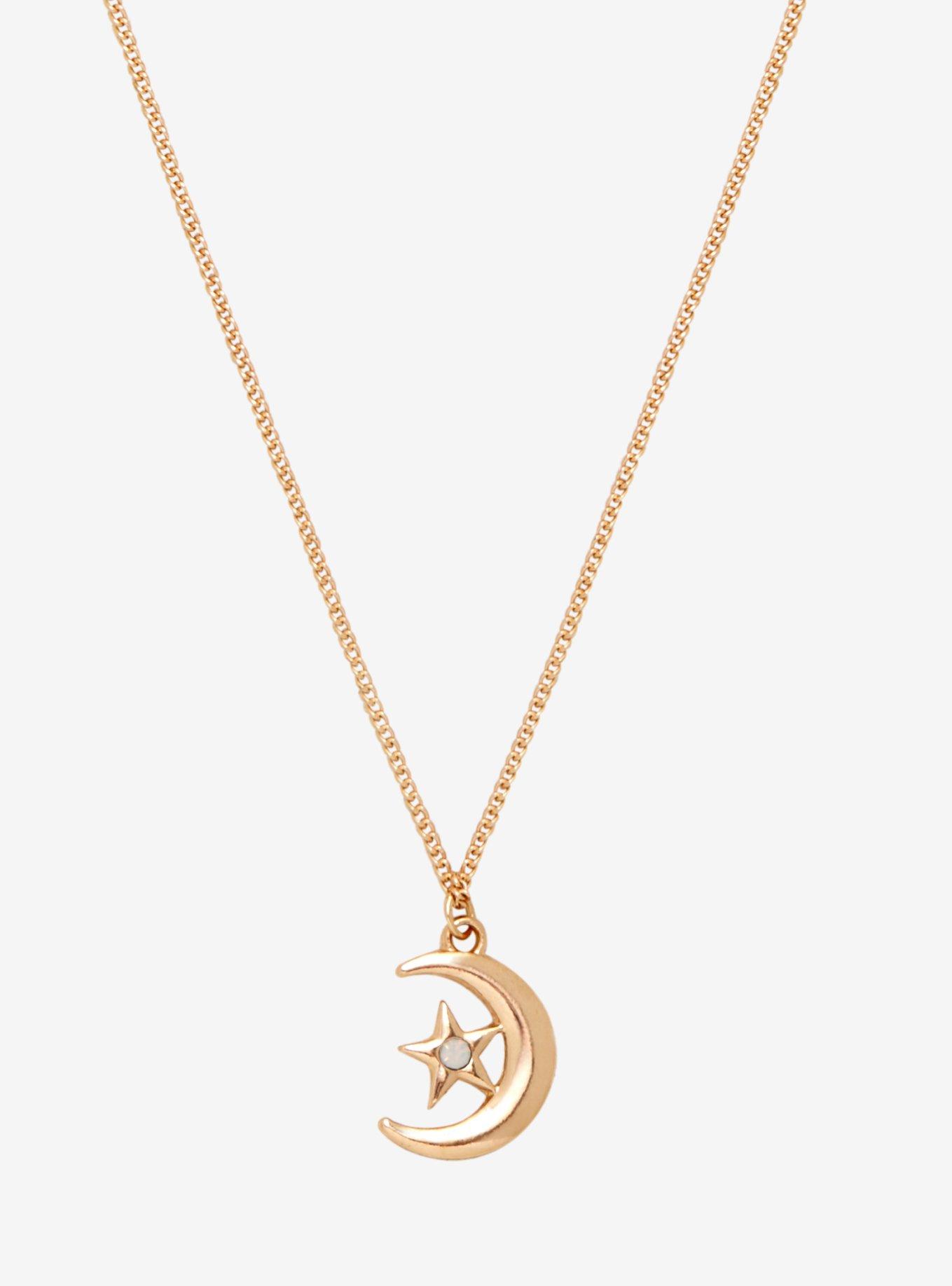Light Up My Life Crescent Moon Star Necklace | Hot Topic