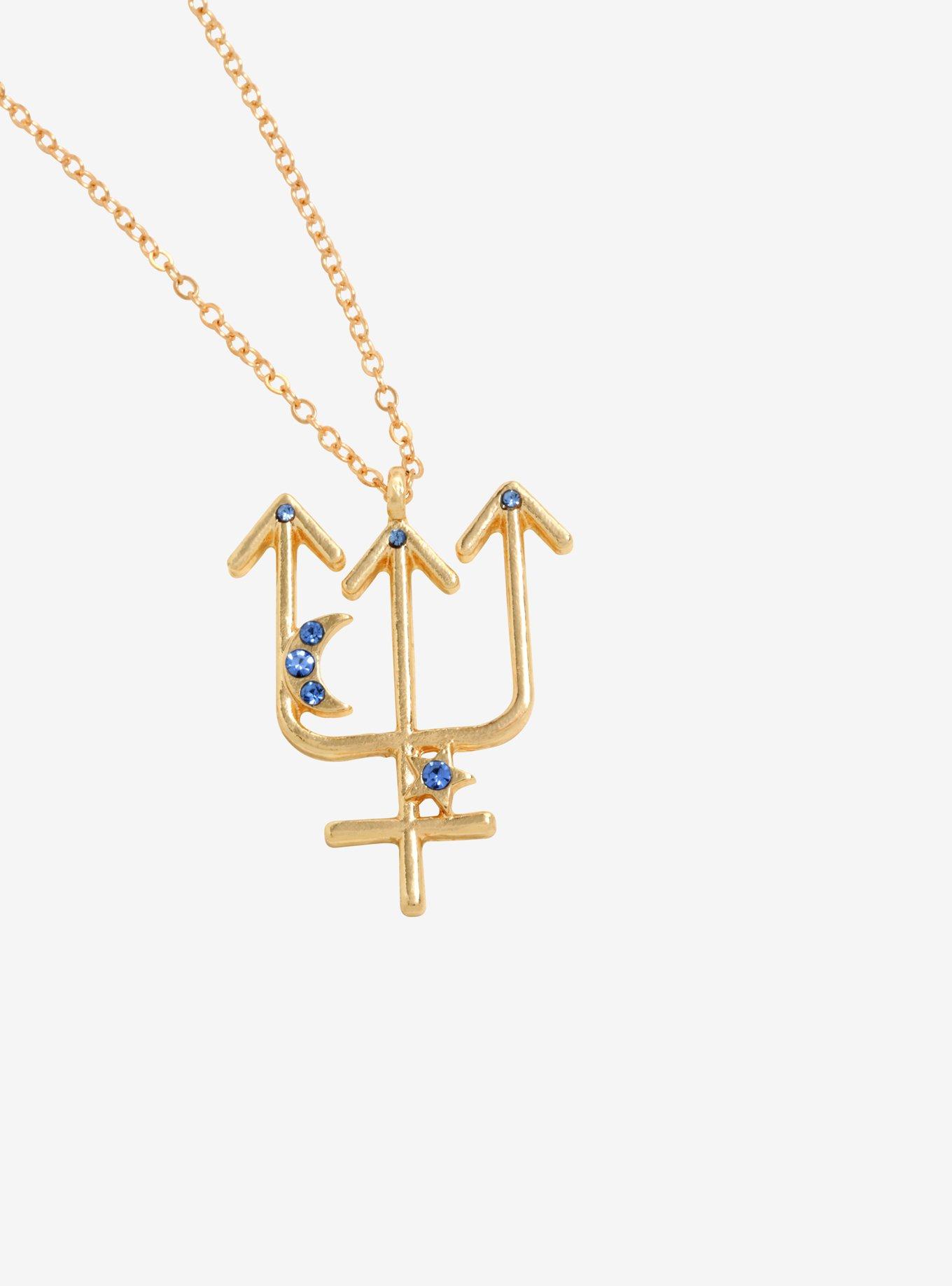 Planet Neptune Symbol Necklace, , hi-res