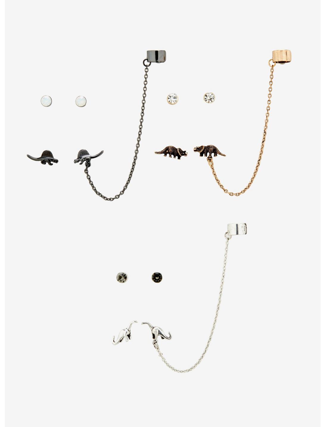 Dinosaur CZ Gem Cuff Earring Set, , hi-res