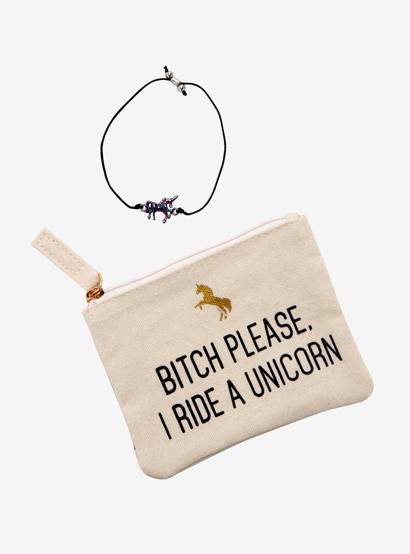 Please I Ride A Unicorn Bracelet & Pouch Set, , hi-res