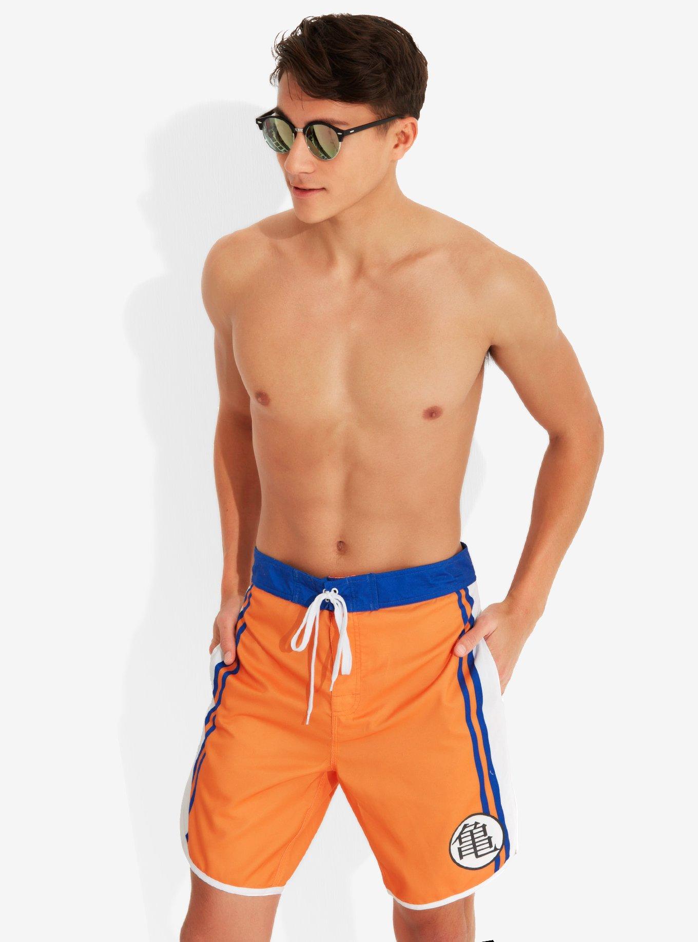 Dragon Ball Z Goku Cosplay Swim Trunks, ORANGE, hi-res