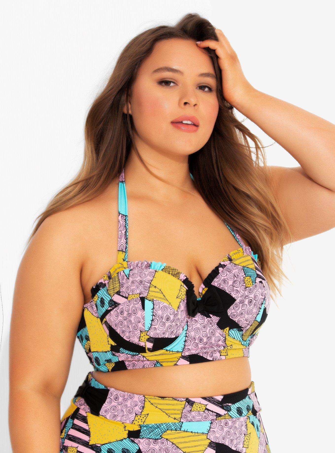 The Nightmare Before Christmas Sally Halter Swim Top Plus Size, MULTI, hi-res