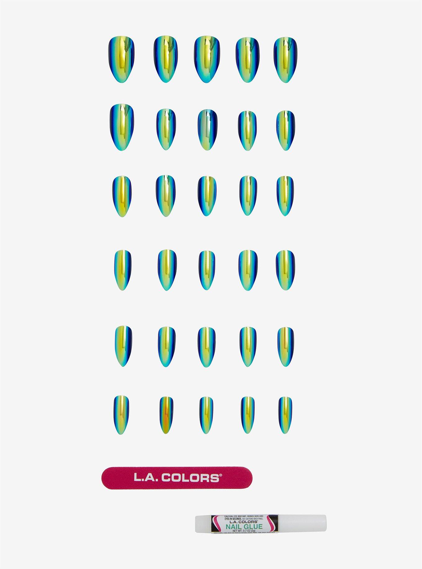 L.A. Colors Mirror Finish Extraterrestrial Chrome Faux Nail Set, , hi-res