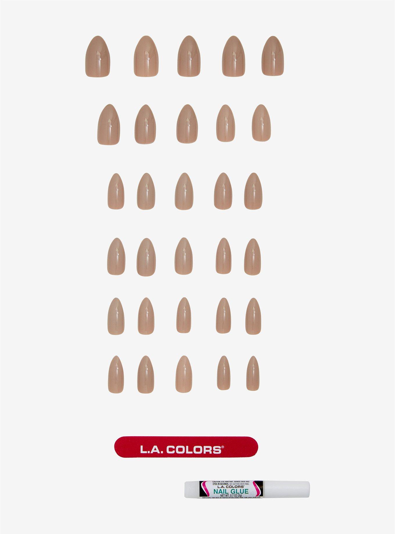 L.A. Colors Nail Frill High Gloss Nude Faux Nail Set, , hi-res