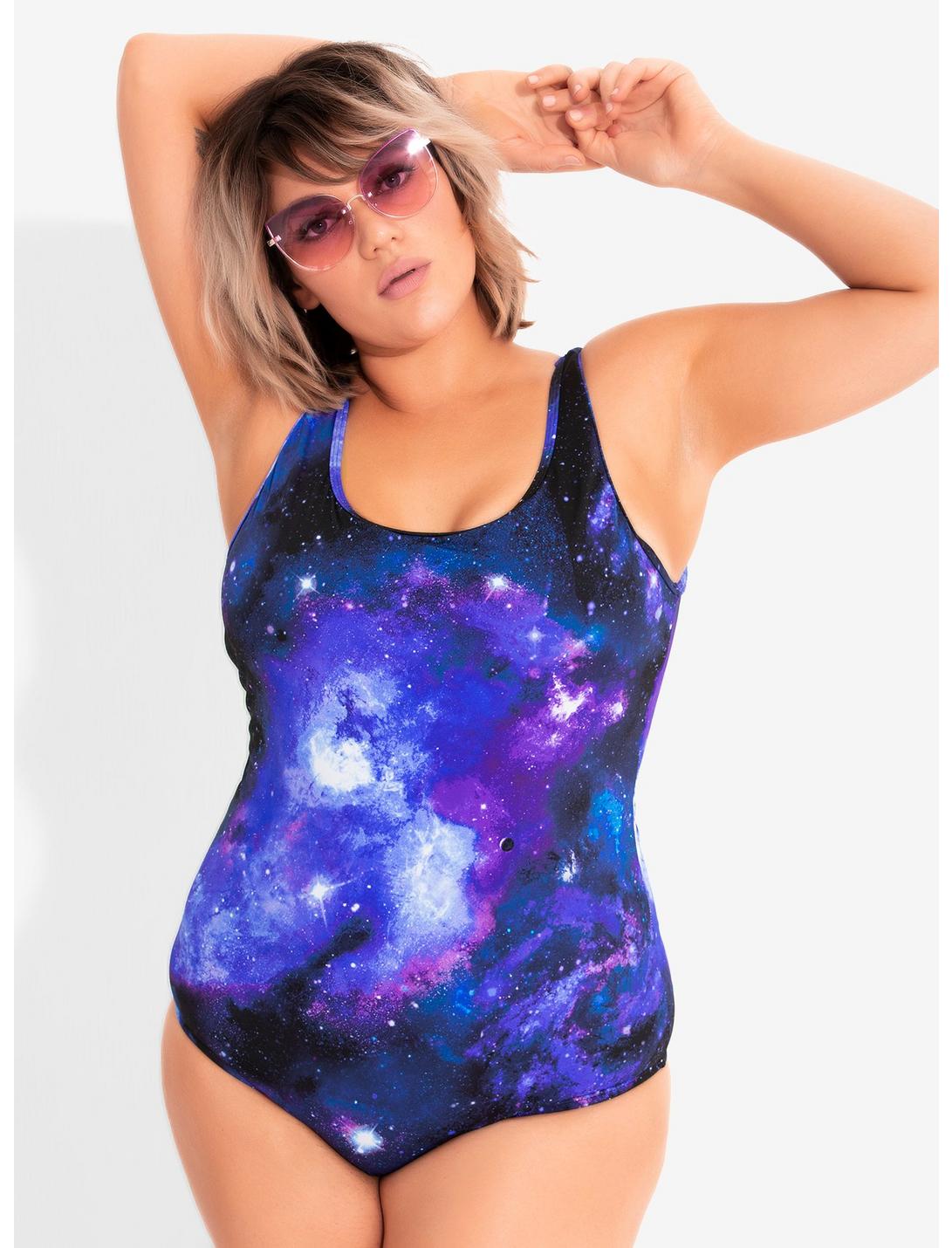Galaxy Swimsuit Plus Size, GALAXY, hi-res