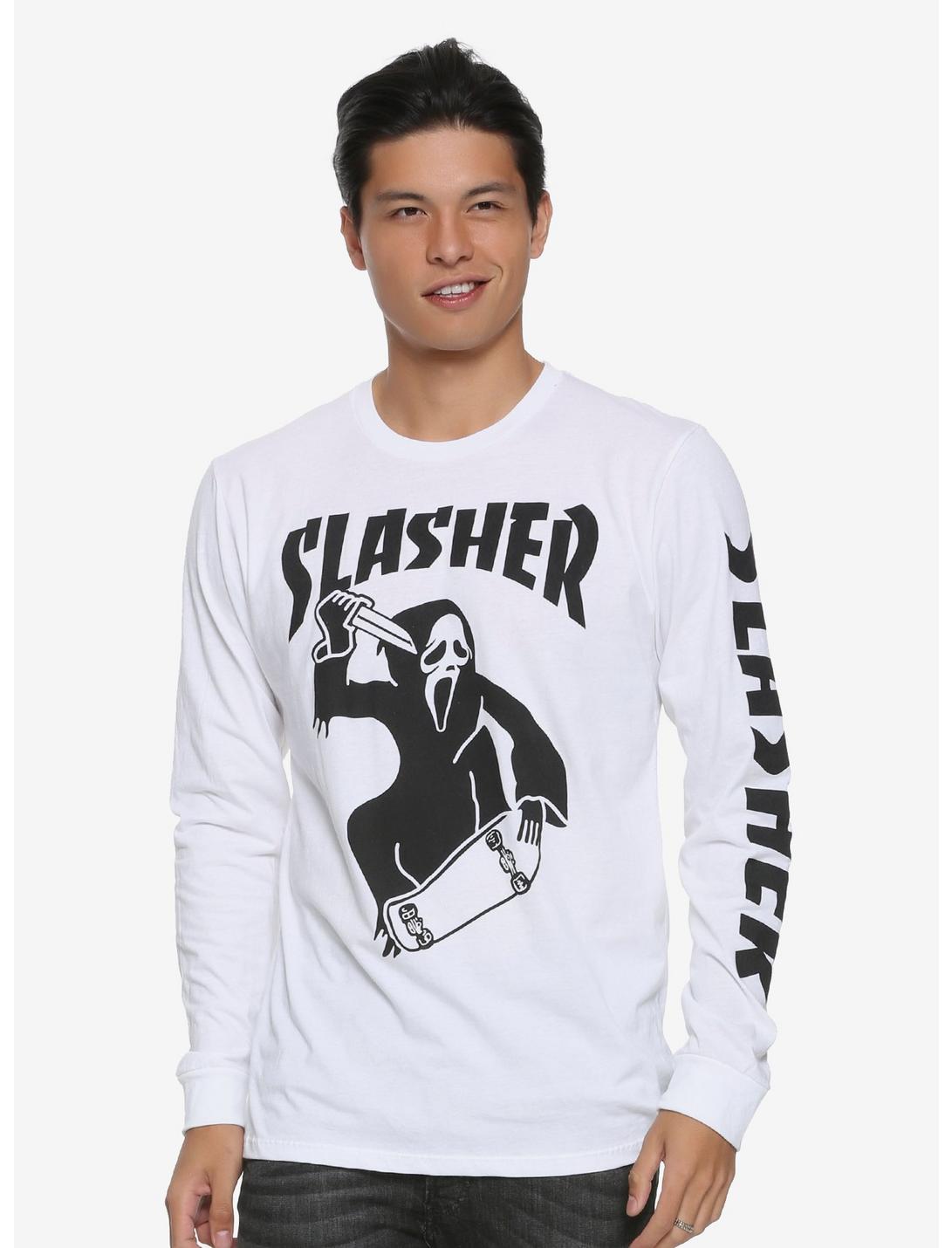 Scream Slasher Long Sleeve T-Shirt, WHITE, hi-res
