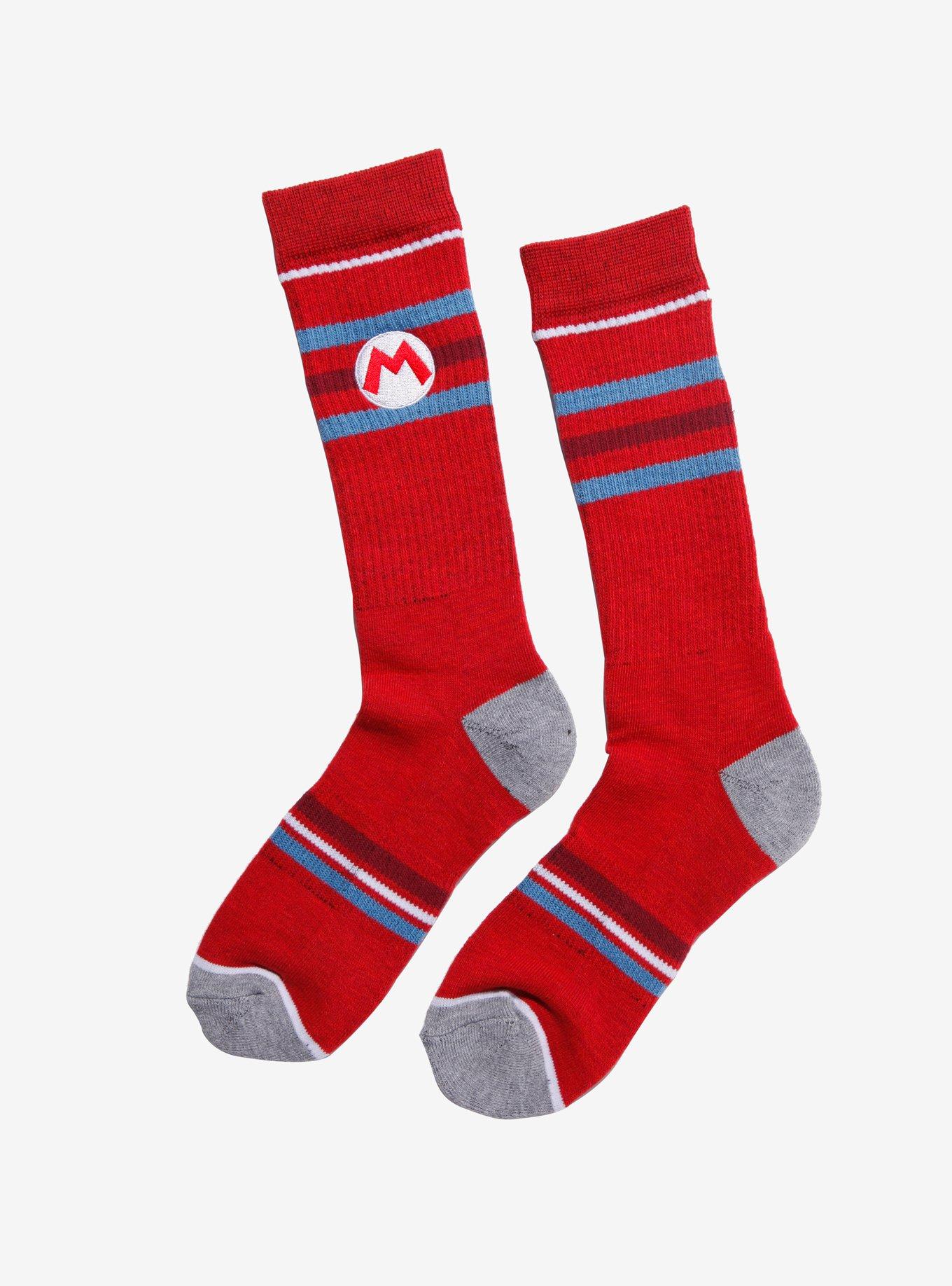 Nintendo Super Mario Bros. Striped Crew Socks | BoxLunch