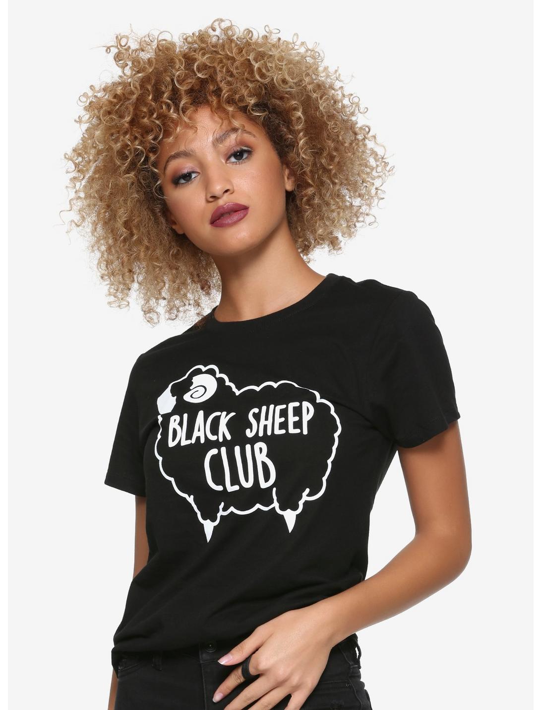 Black Sheep Club Girls Black T-Shirt, WHITE, hi-res