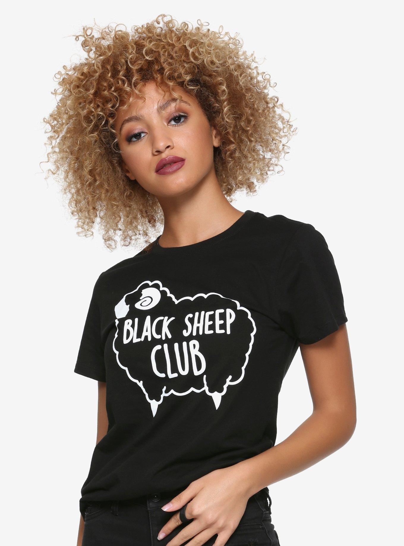 Black Sheep Club Girls Black T-Shirt, WHITE, hi-res
