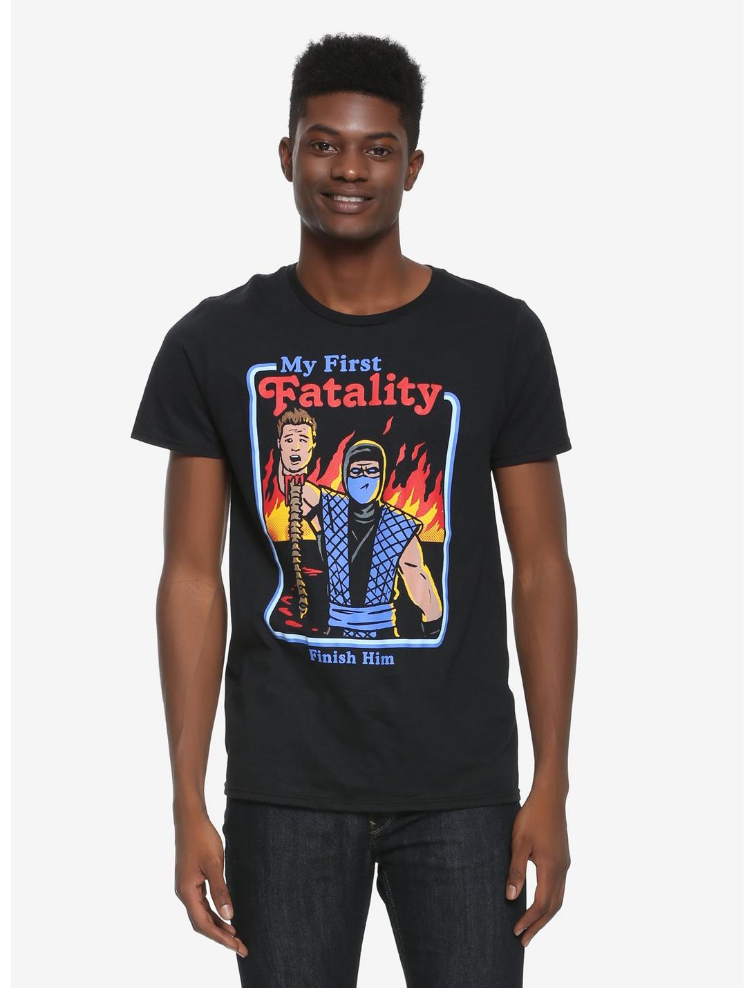 Mortal Kombat First Fatality T-Shirt - BoxLunch Exclusive, BLACK, hi-res