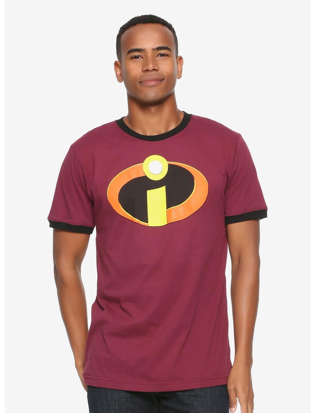 Disney Pixar The Incredibles Logo Ringer T-Shirt, RED, hi-res