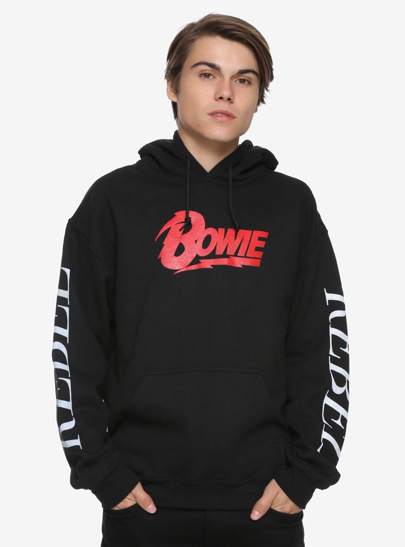 David Bowie Rebel Logo Hoodie, BLACK, hi-res